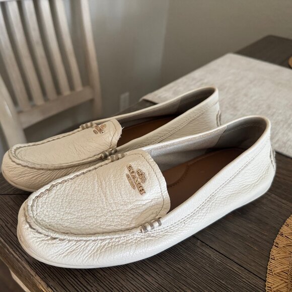 Coach Mary Lock up - Womens 8B pebbled leather driving moccasin loafers shoes - Picture 1 of 6